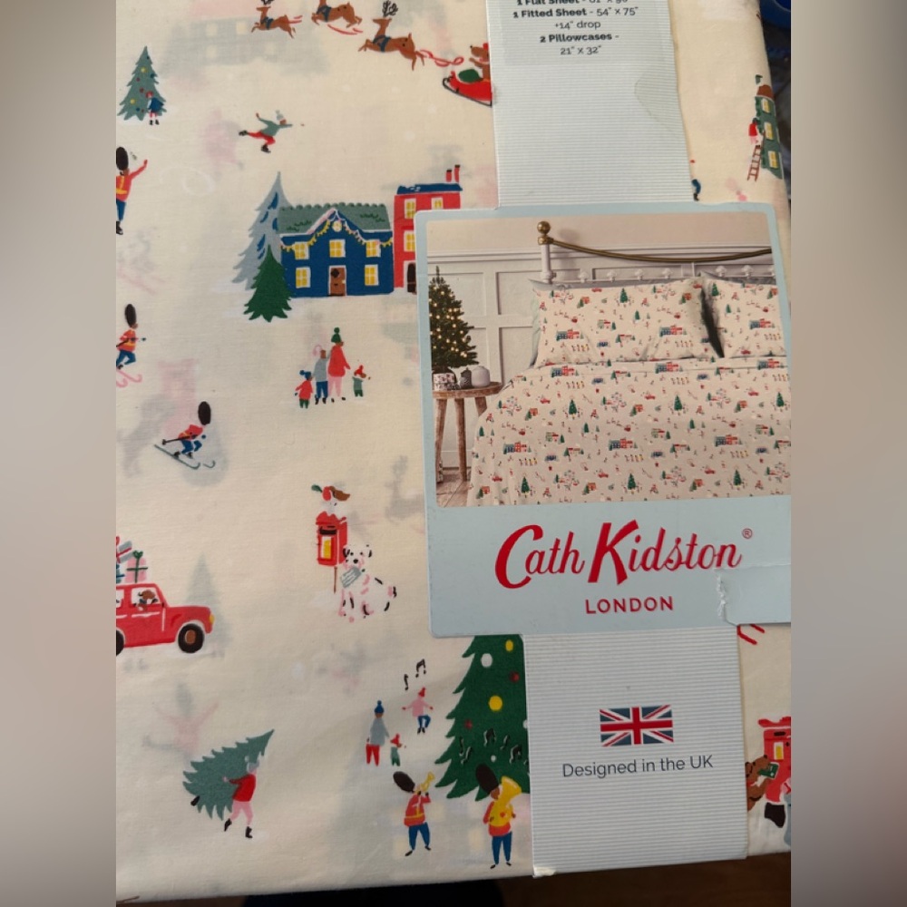 Cath Kidston "Snow Day Cream" Full Size Sheet Set 100% Cotton